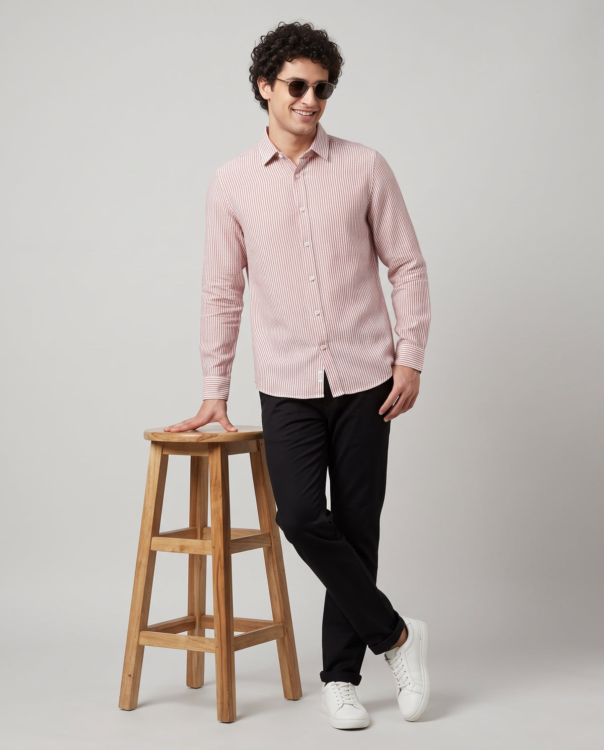 Full Sleeve Stripped Shirt - Red