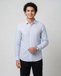 Full Sleeve Stripped Shirt - Sky Blue