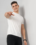 Men's Pack of 3 Rount Neck Cotton T-shirt - White, Black & Navy