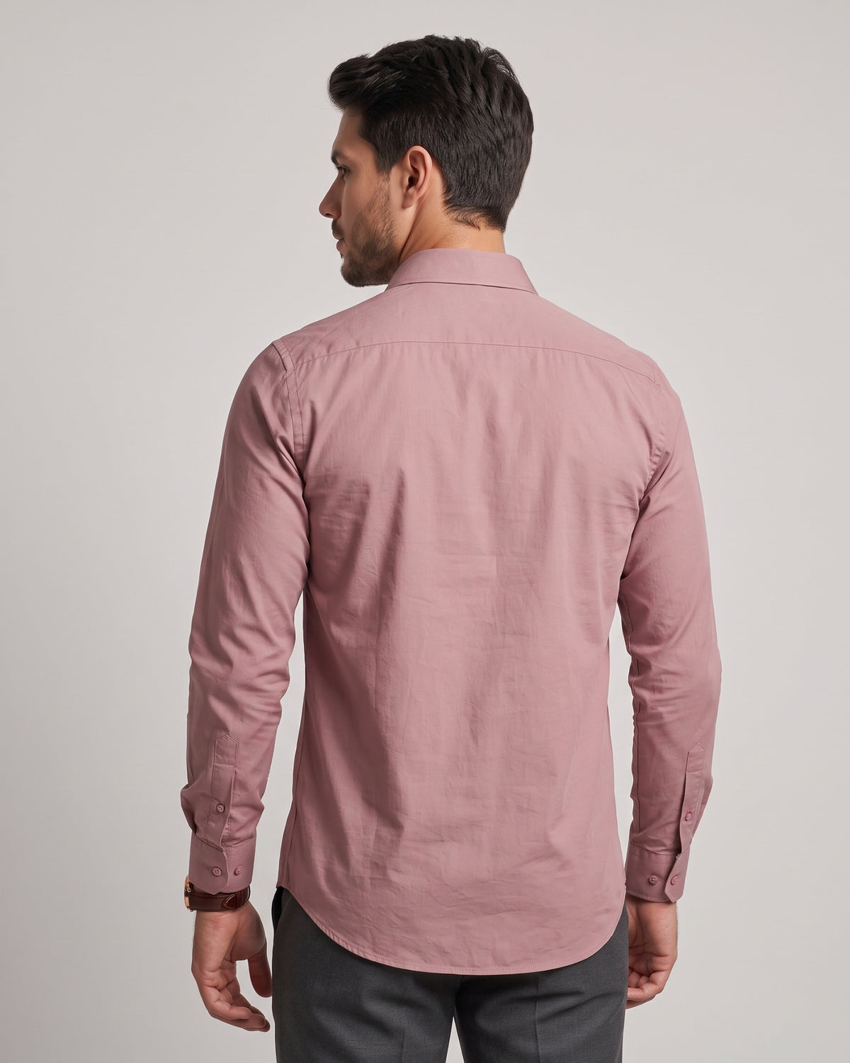The Bleu Label Cotton Full Sleeve Solid Shirt - PINK