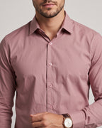 The Bleu Label Cotton Full Sleeve Solid Shirt - PINK