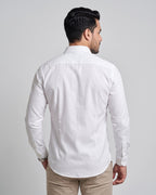 The Bleu Label Cotton Full Sleeve Solid Shirt - WHITE