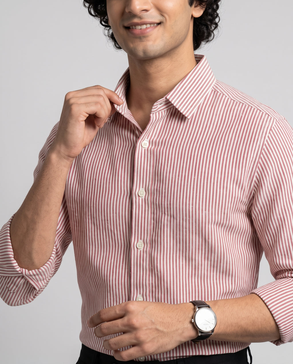 Full Sleeve Stripped Shirt - Red