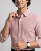 Full Sleeve Stripped Shirt - Red