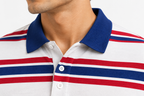 The Bleu Label Polo - All over Print Stripes White