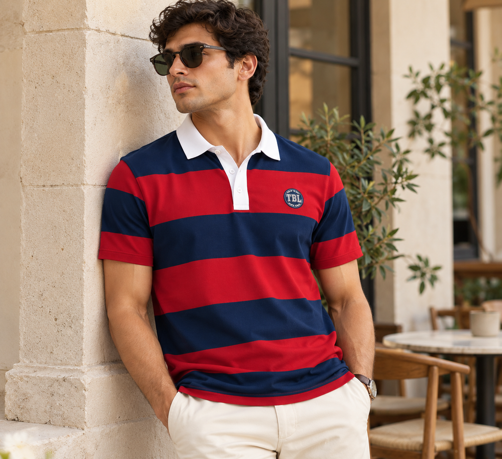 The Bleu Label Polo - Navy Red