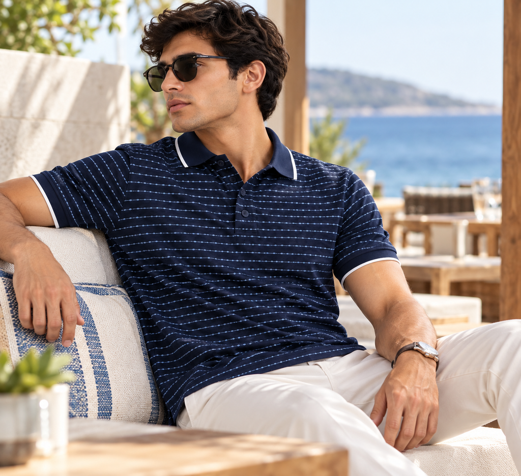 The Bleu Label Polo - Navy Dot