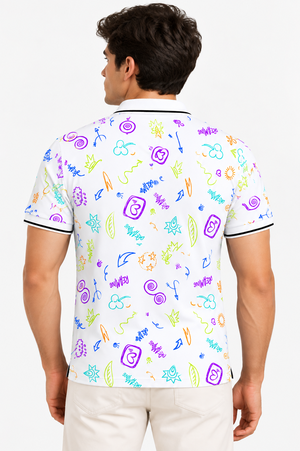 The Bleu Label Polo - All Over Print White