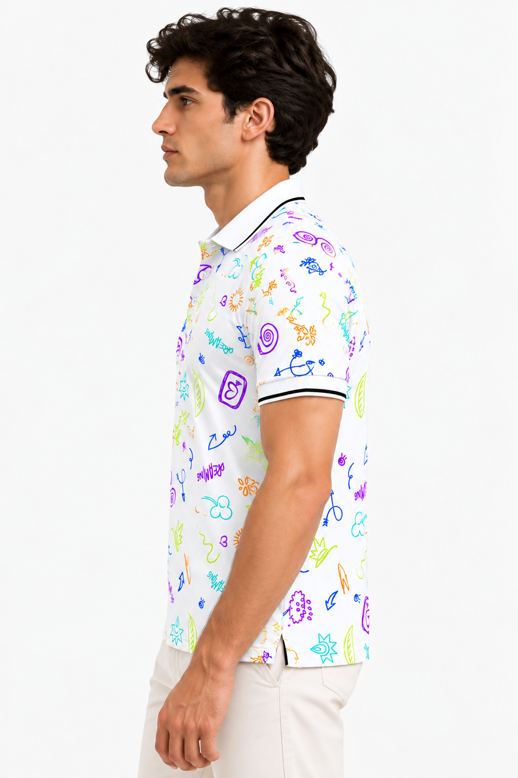 The Bleu Label Polo - All Over Print White