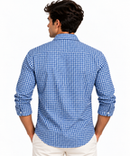 Full Sleeve Gingham Checkered Shirt - Blue