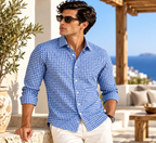 Full Sleeve Gingham Checkered Shirt - Blue