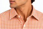 Full Sleeve Gingham Checkered Shirt - Orange
