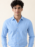 Full Sleeve Gingham Checkered Shirt - Sky Blue