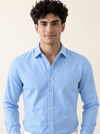 Full Sleeve Gingham Checkered Shirt - Sky Blue