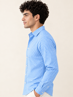Full Sleeve Gingham Checkered Shirt - Sky Blue
