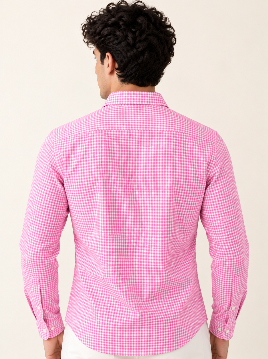Full Sleeve Gingham Checkered Shirt - Pink