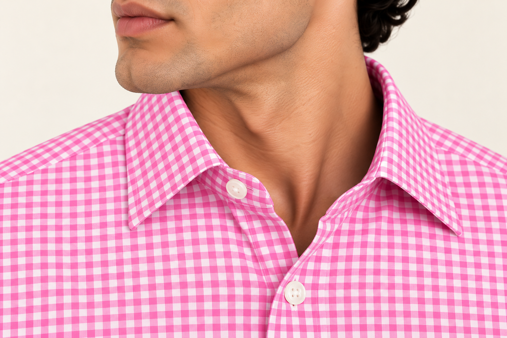 Full Sleeve Gingham Checkered Shirt - Pink