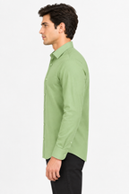 The Bleu Label Cotton Full Sleeve Solid Shirt - PISTA