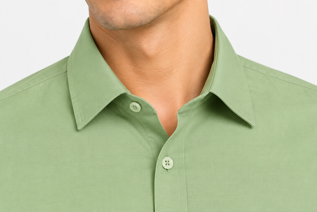 The Bleu Label Cotton Full Sleeve Solid Shirt - PISTA