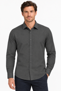 The Bleu Label Cotton Full Sleeve Solid Shirt - DARK GREY