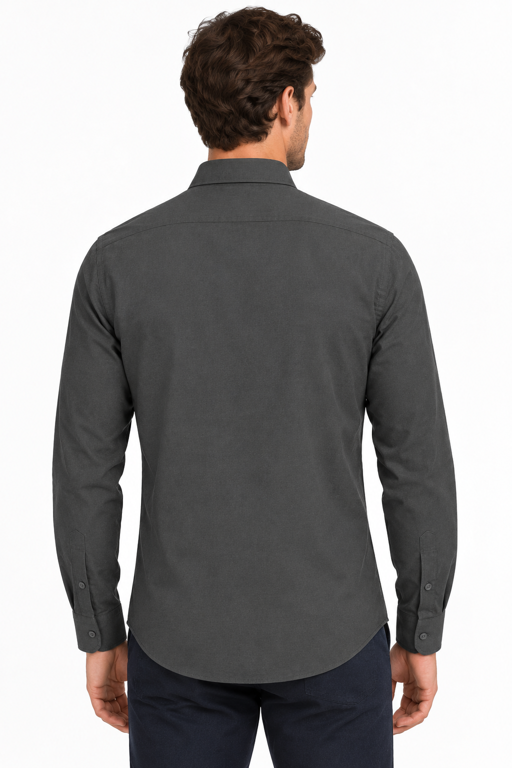 The Bleu Label Cotton Full Sleeve Solid Shirt - DARK GREY