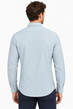 The Bleu Label Cotton Full Sleeve Solid Shirt - SKY BLUE
