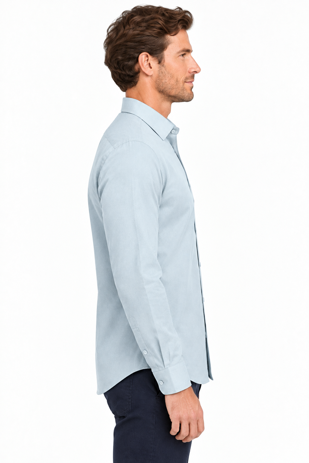 The Bleu Label Cotton Full Sleeve Solid Shirt - SKY BLUE