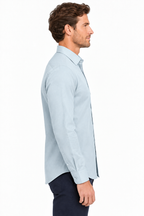The Bleu Label Cotton Full Sleeve Solid Shirt - SKY BLUE