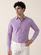Full Sleeve Gingham Checkered Shirt - Lavender