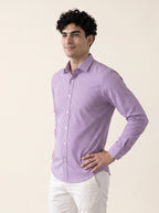 Full Sleeve Gingham Checkered Shirt - Lavender