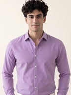 Full Sleeve Gingham Checkered Shirt - Lavender