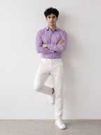 Full Sleeve Gingham Checkered Shirt - Lavender